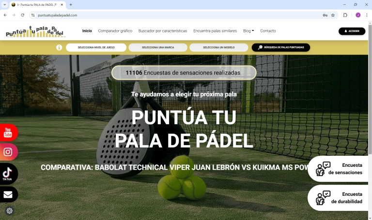 Puntúa tu Pala de Pádel: herramienta colaborativa para elegir pala